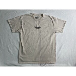 Young & Reckless Beige Knit Logo Crew Neck Short Sleeve T-Shirt L